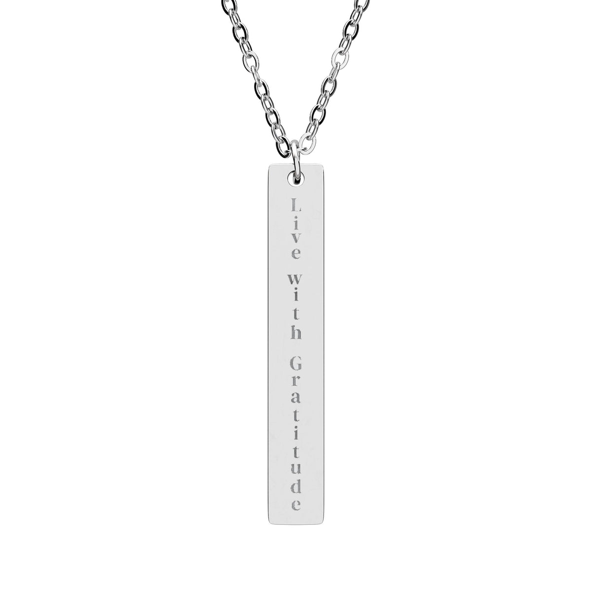 Vertical Bar Necklace (Engraving)