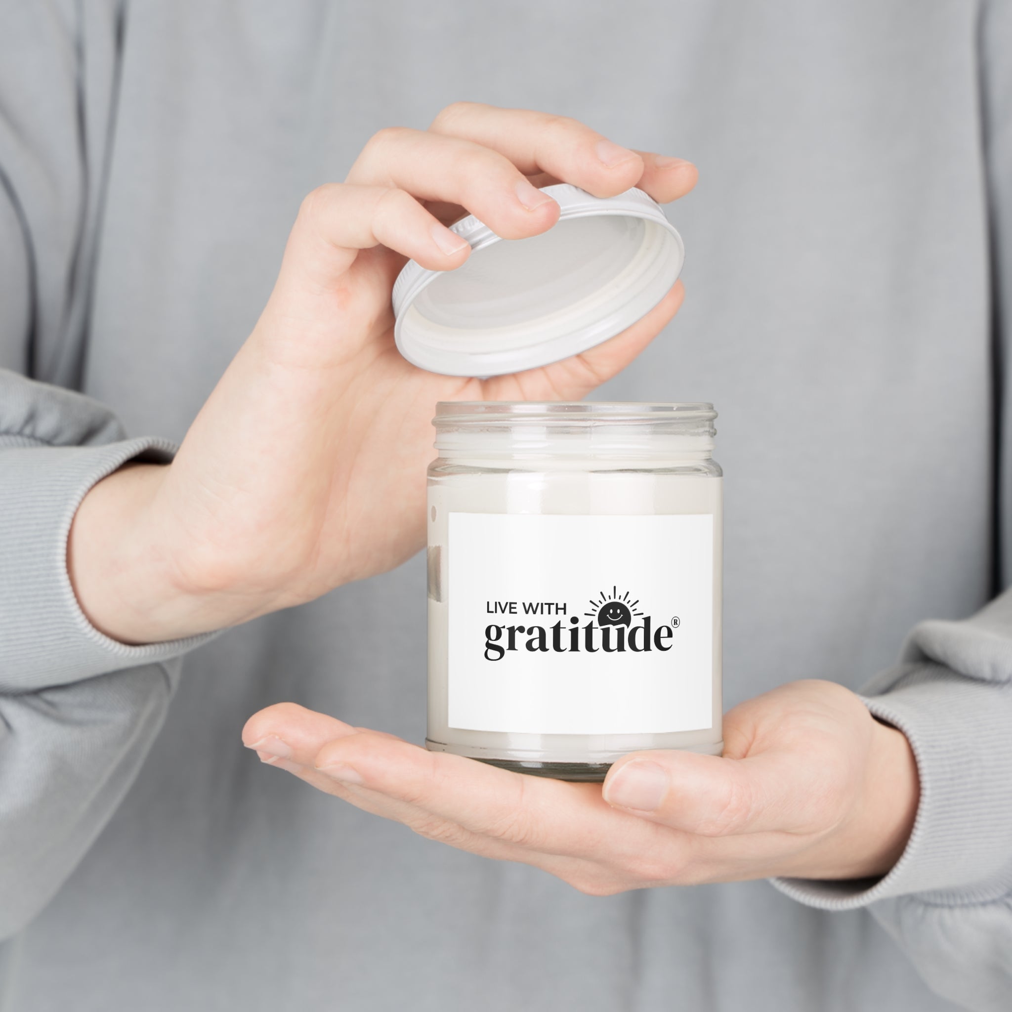 Scented Soy Candles with White Lid, 9oz