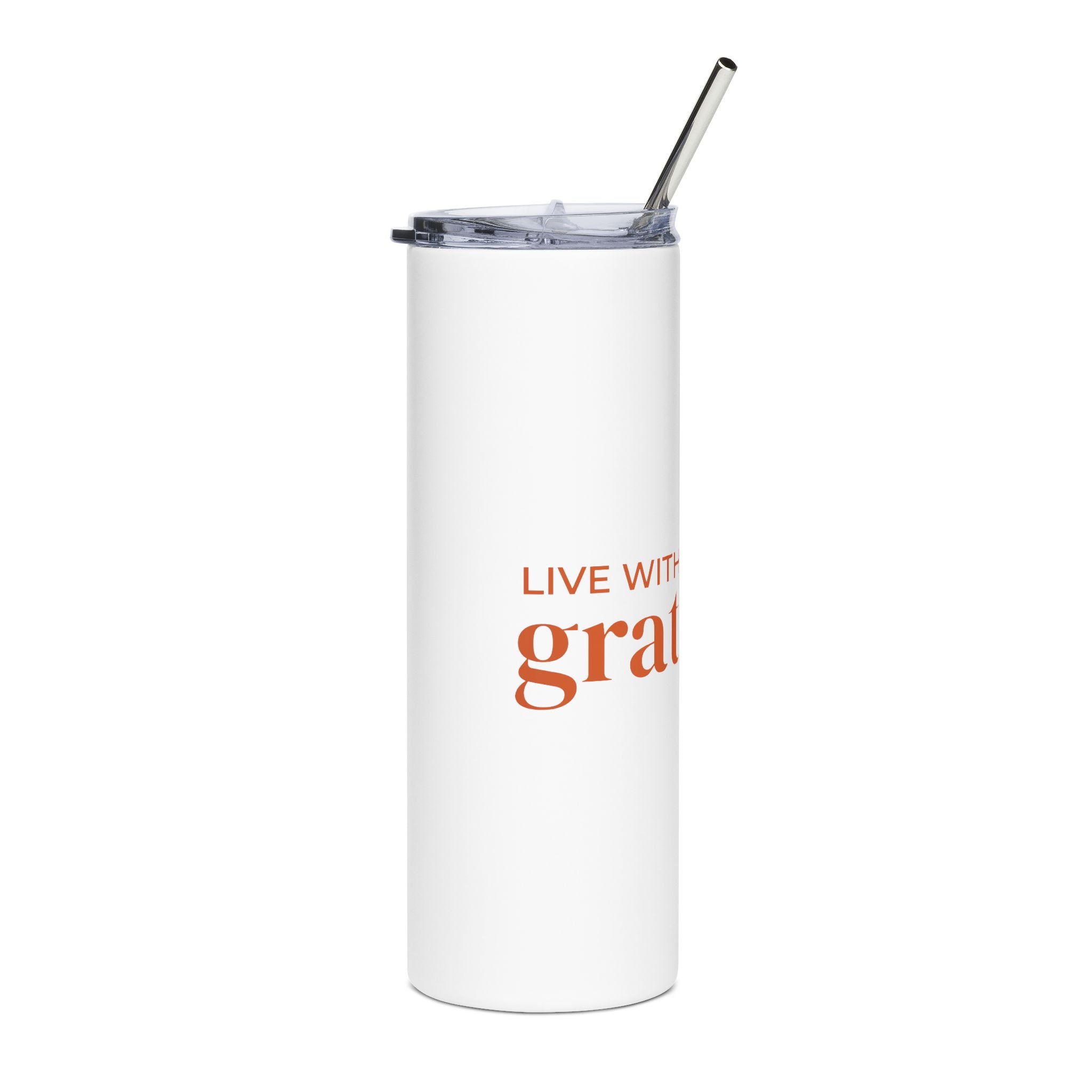 Inspirational Stainless Steel Tumbler - 20oz "Live with Gratitude"