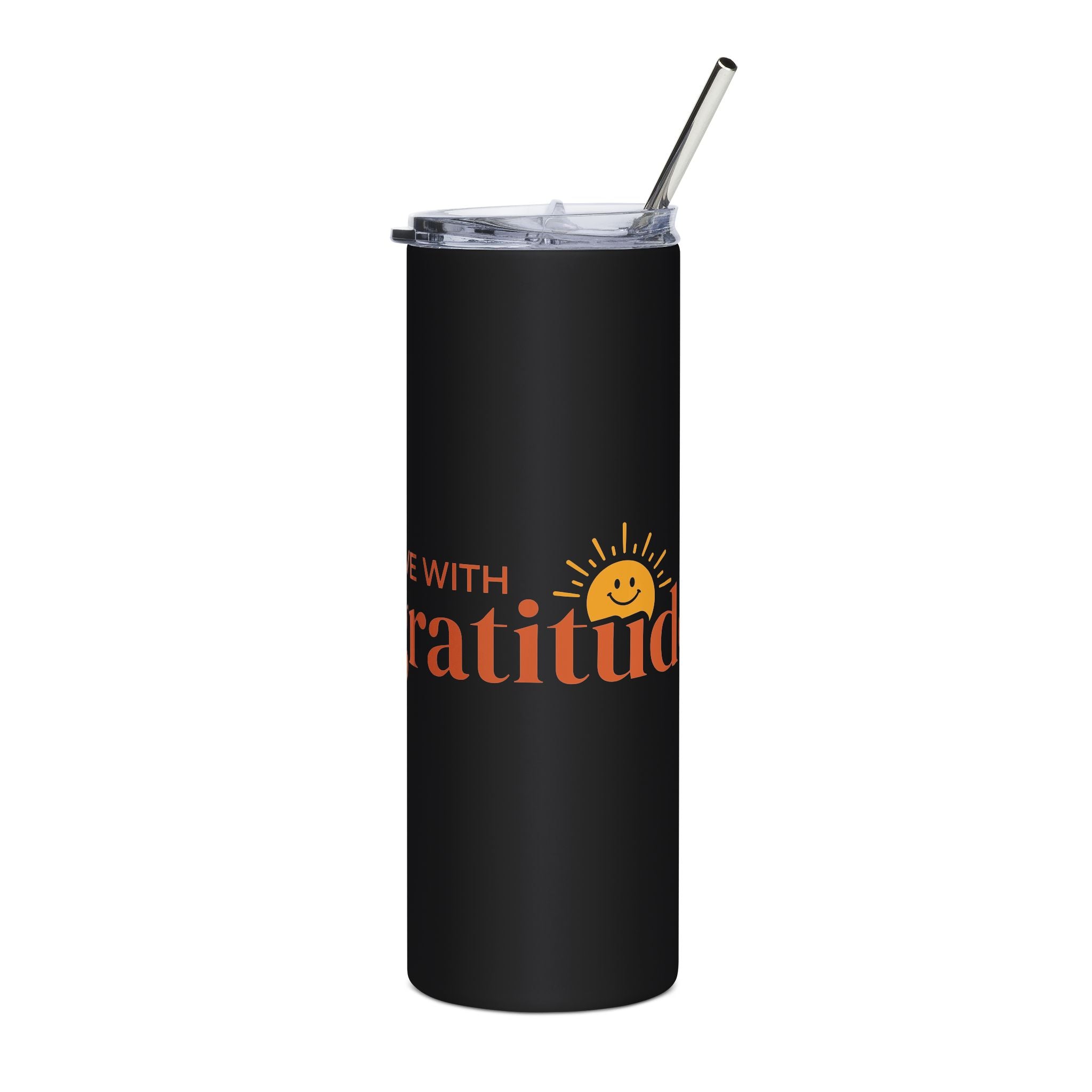 Inspirational Stainless Steel Tumbler - 20oz "Live with Gratitude"