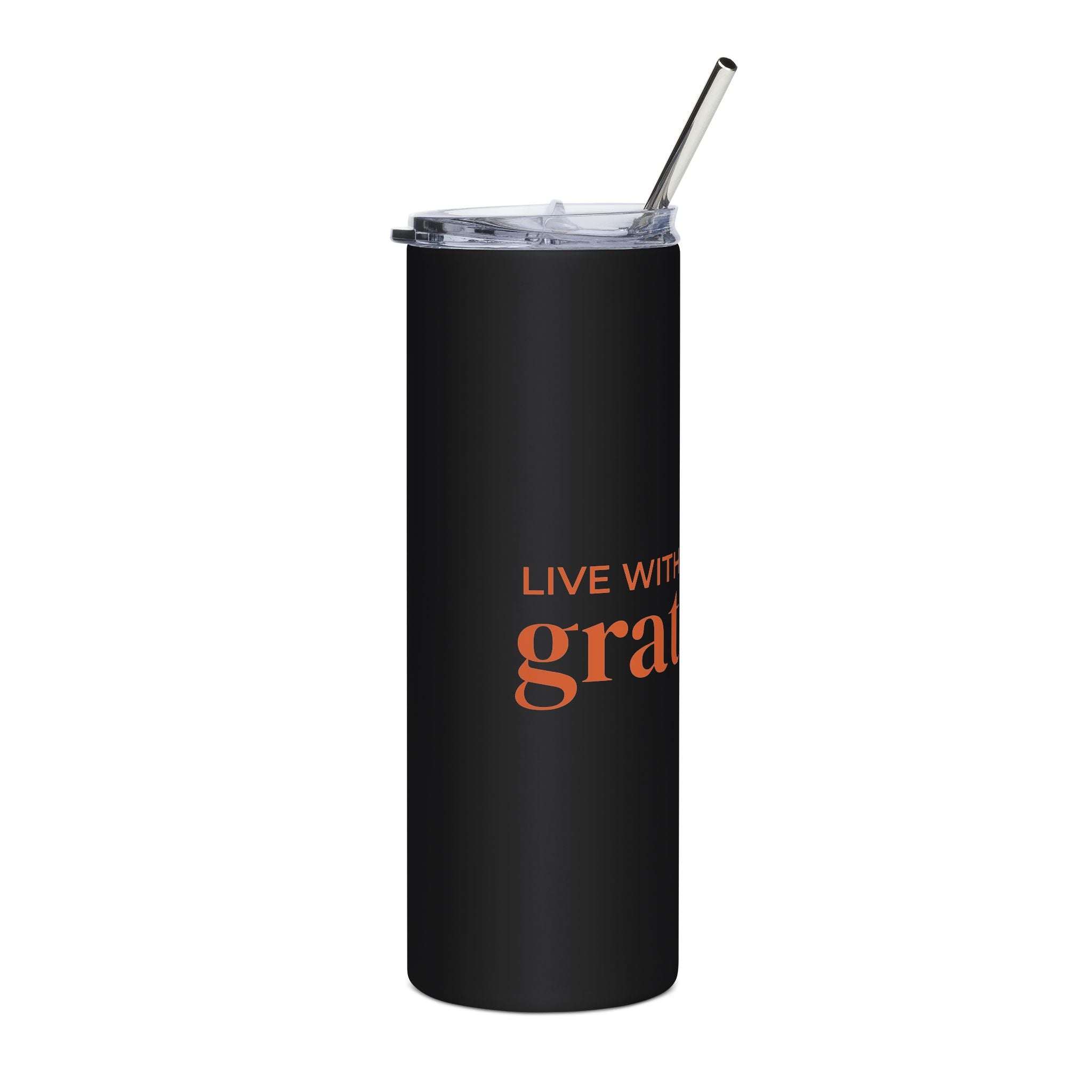 Inspirational Stainless Steel Tumbler - 20oz "Live with Gratitude"
