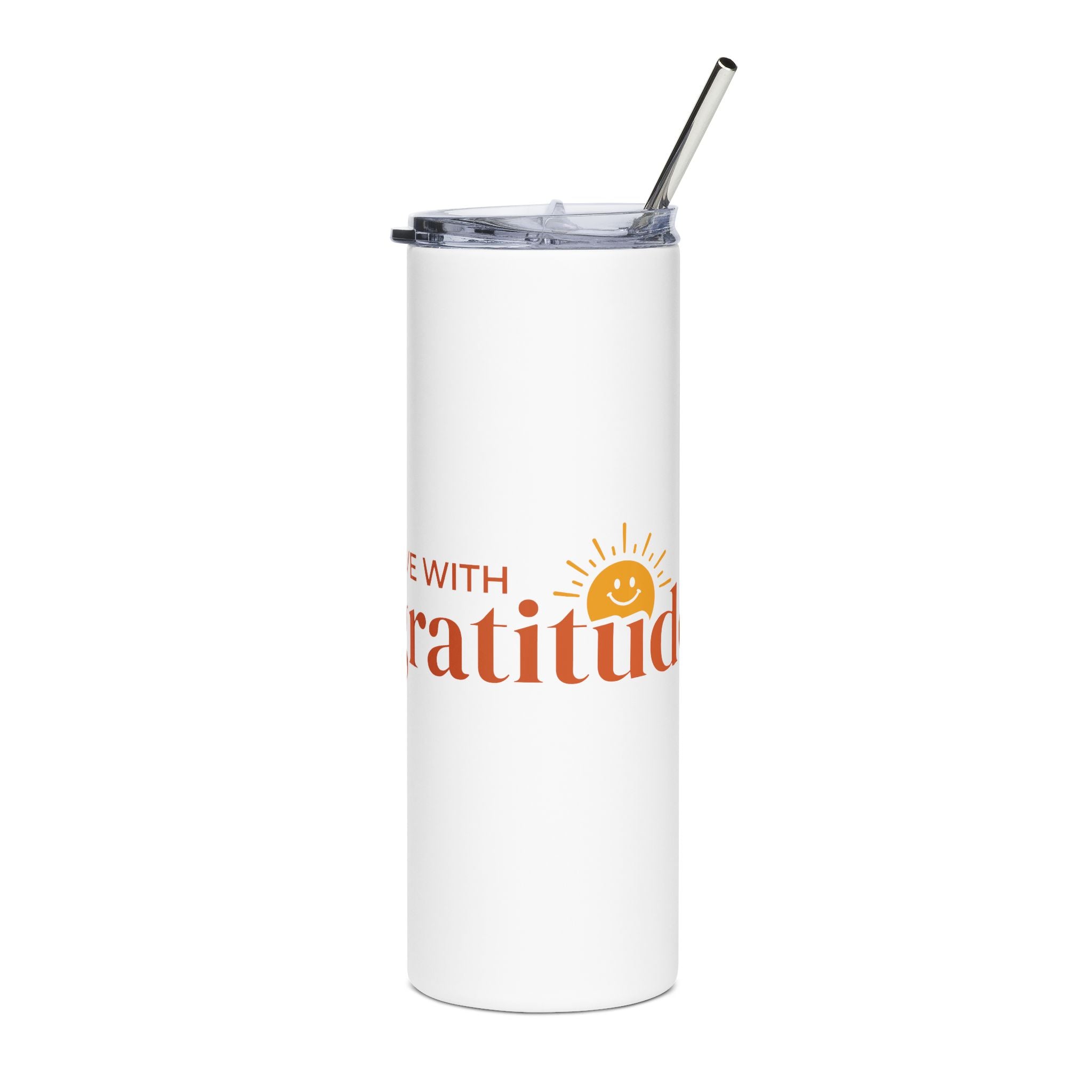 Inspirational Stainless Steel Tumbler - 20oz "Live with Gratitude"