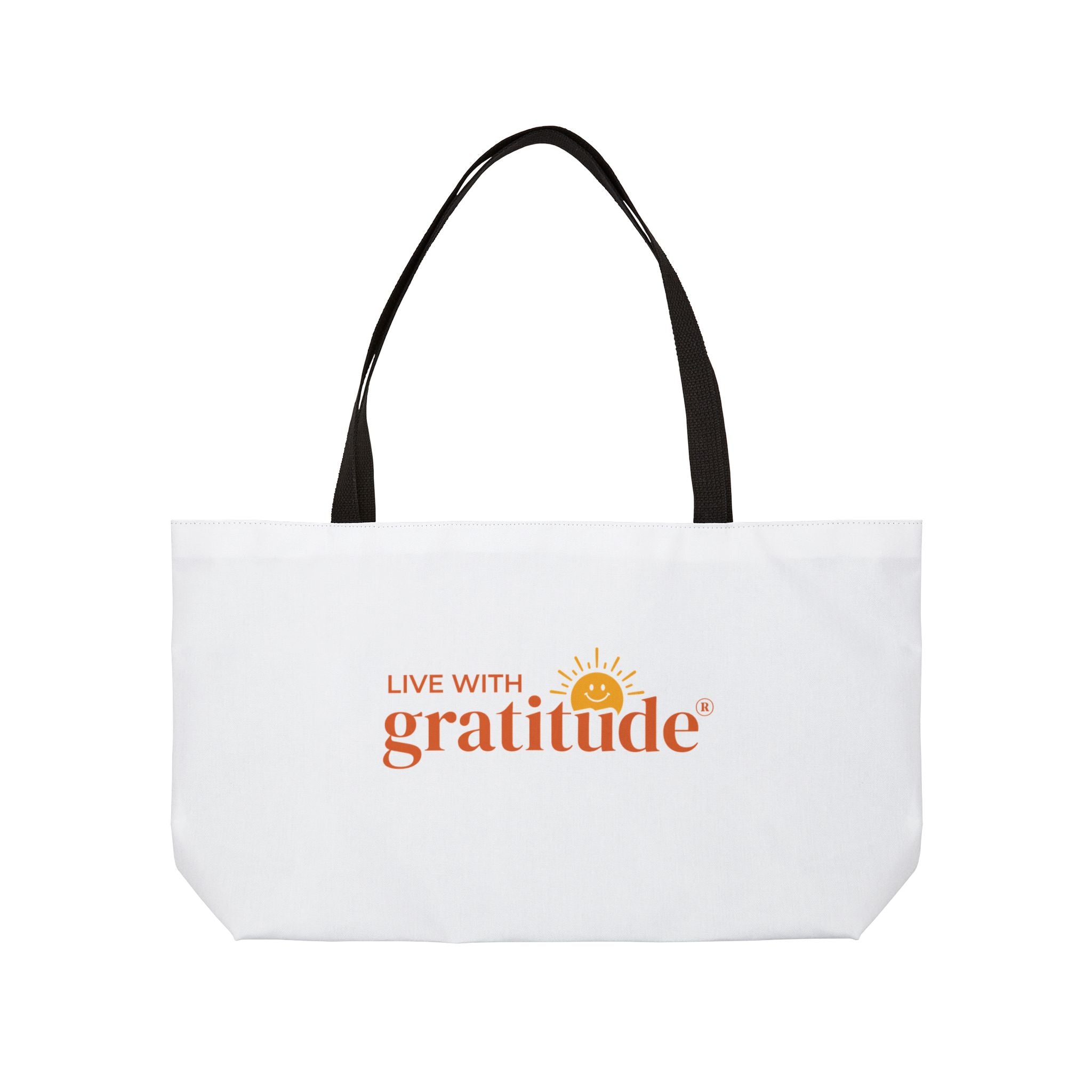 Live with Gratitude Zippered Canvas Tote Bag