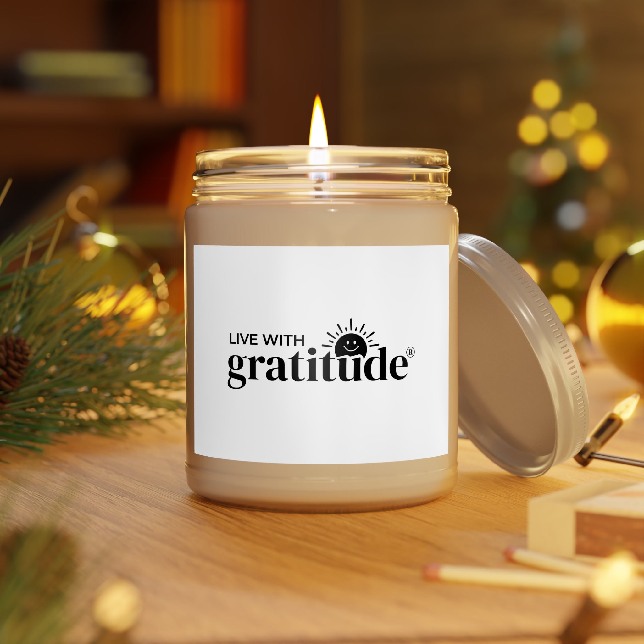 Scented Soy Candles with White Lid, 9oz